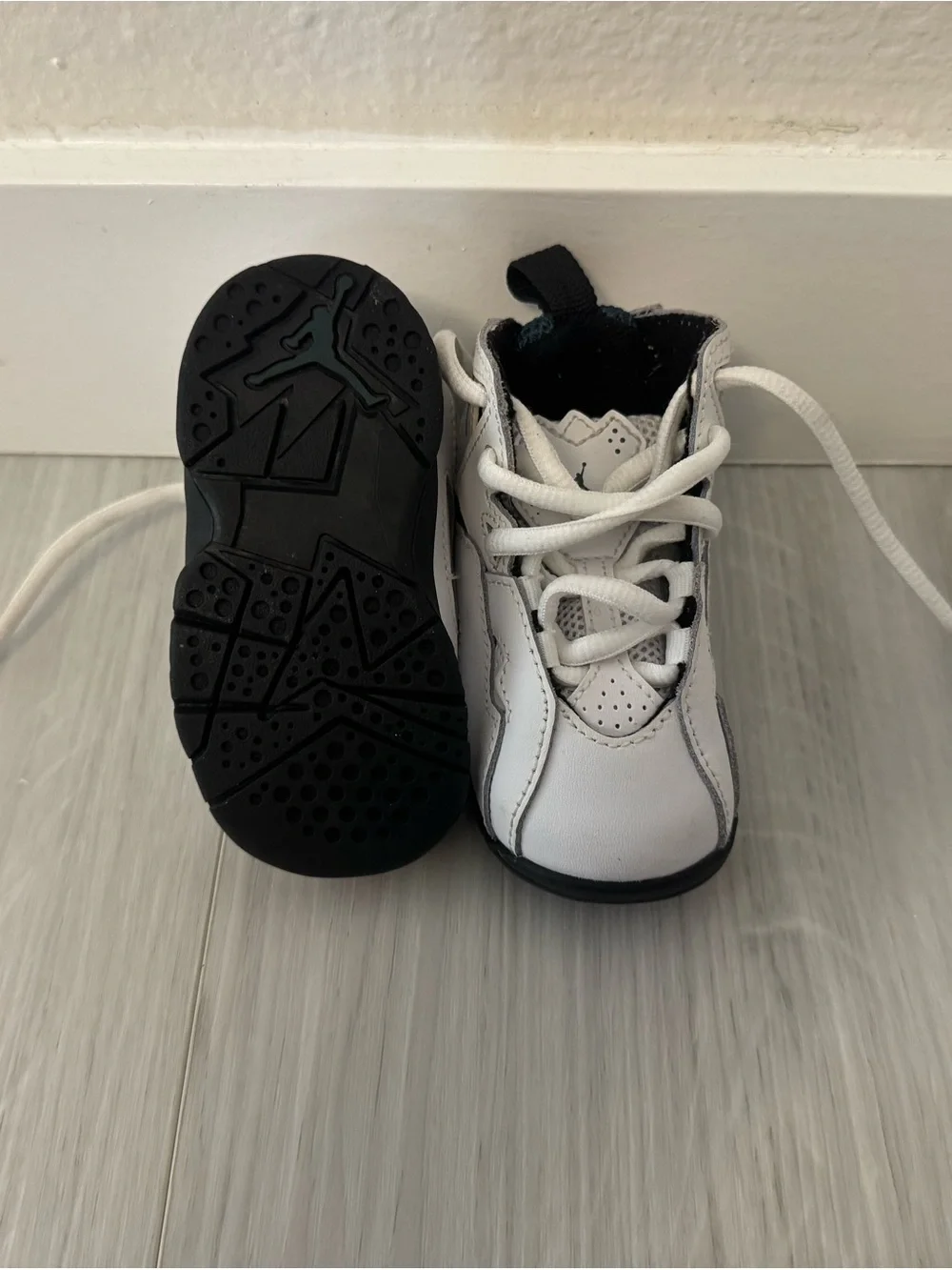 Jordan Kids White and Black Sneakers